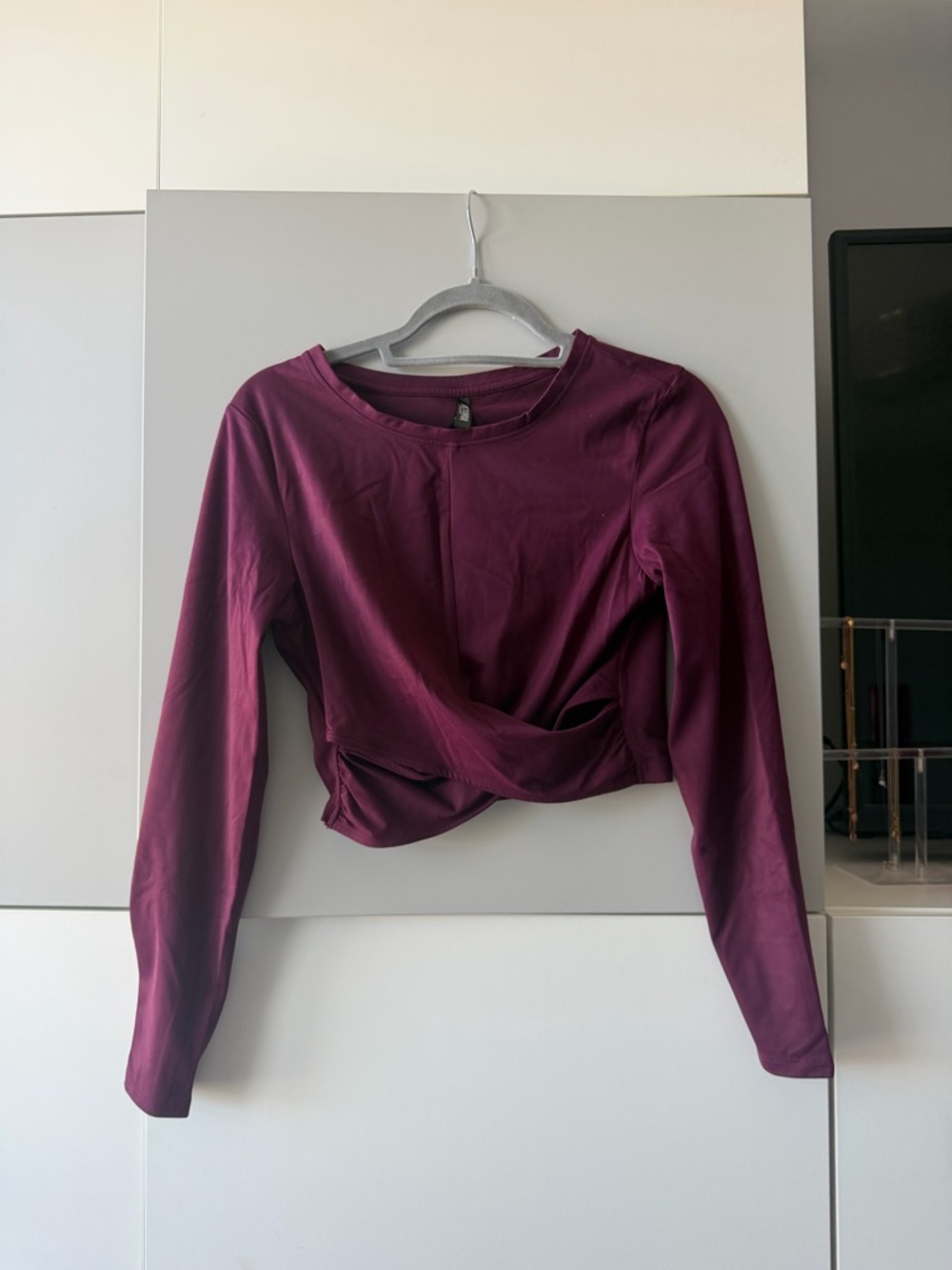 Victoria's Secret Twist-Front Long Sleeve Top - Plum